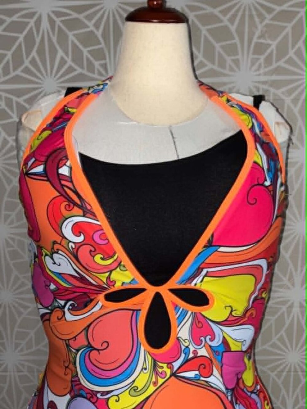 Shein Psychedelic Swirl Bikini Set — Multicolor (SWIM SET) 2XL